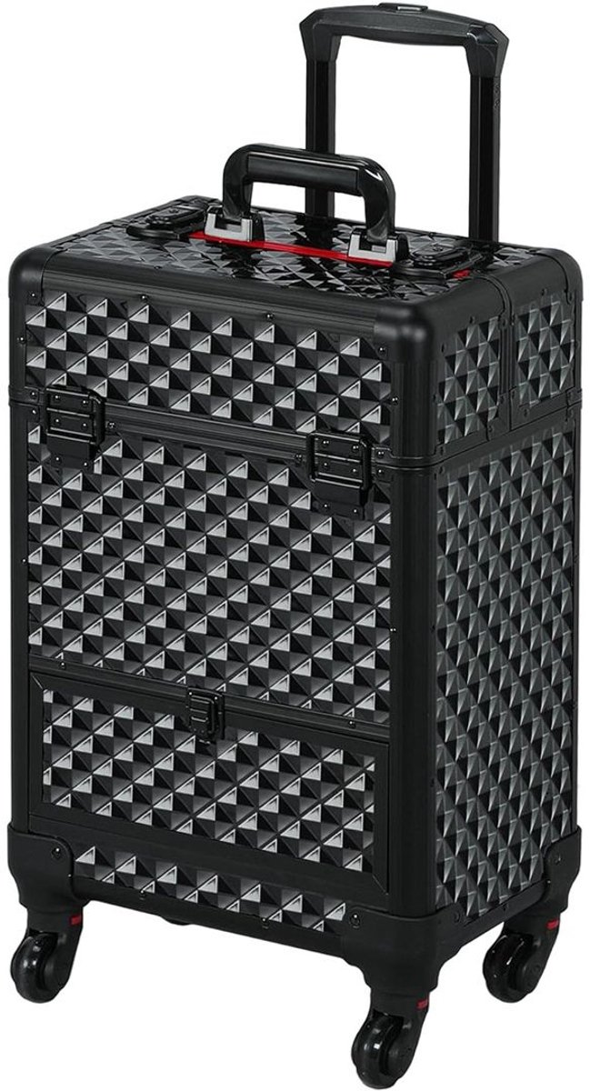SAVI® Kapperstas – Kapperskoffer Met Schouder Riem – Zwart - 34cm x 24cm x 56cm