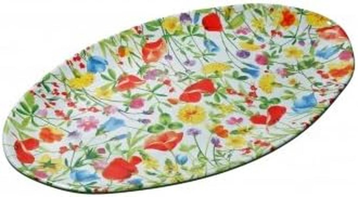 Ovale Serveerschaal - Melamine Schaal - Feestelijk Serveren - Vaatwasserbestendig - 0.1 cm - Meerkleurig