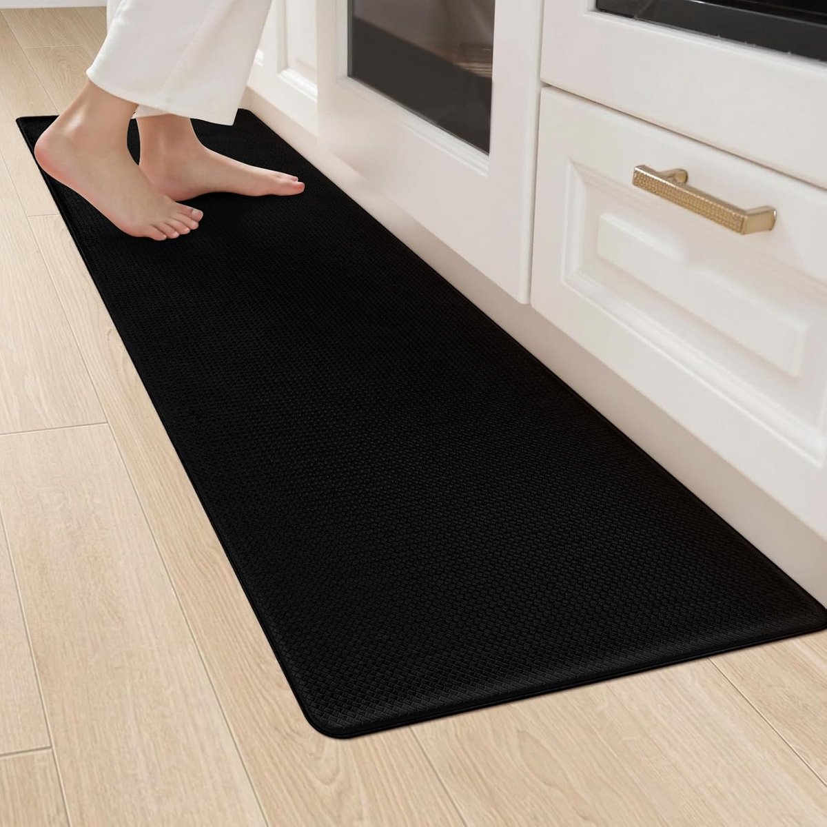 Keuken Runner - Vloerkleed - Comfortabel Werken - Antislip en Krasbestendig - 44x150cm - Zwart