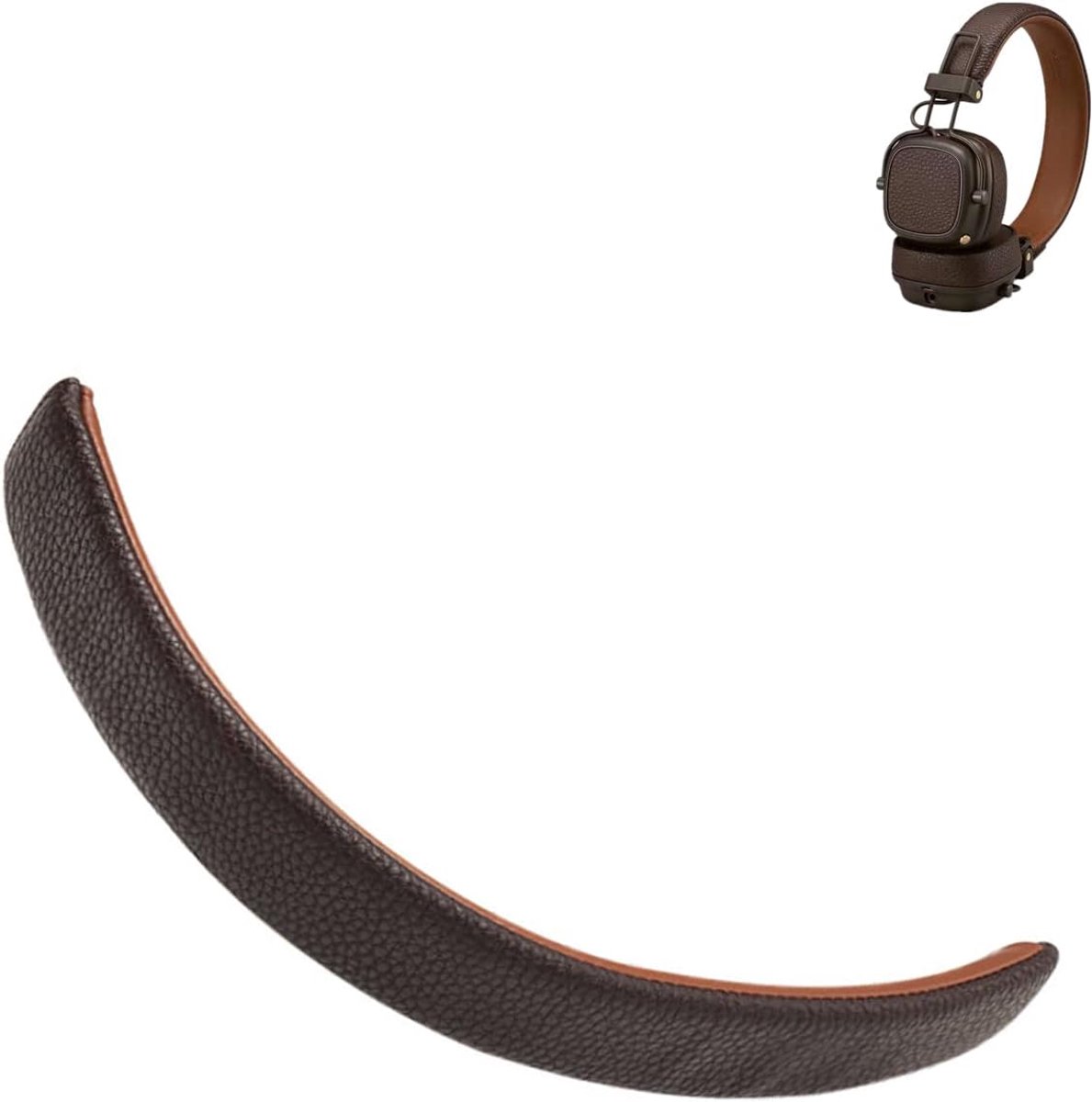 Vervangende hoofdband - Hoofdband kussen - Koptelefoon reparatie - PU-leer en schuim - 22.5 x 15.9 cm - Bruin