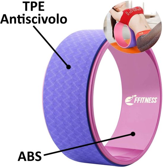 Yoga Wiel - Fitness Wiel - Pilates Body Training - Antibactarieel TPE Materiaal - 28x28x1.6cm - Paars van Merkloos — afbeelding 4