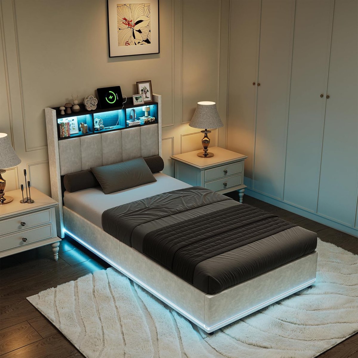 Dagbed - Eenpersoonsbed - Slaapkamer Inrichten - Hydraulisch Opbergbed - 90x200 cm - Wit
