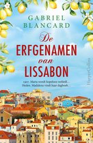 Boek 'De erfgenamen van Lissabon' van Gabriel Blancard met een afbeelding van Lissabon en citroentakken.