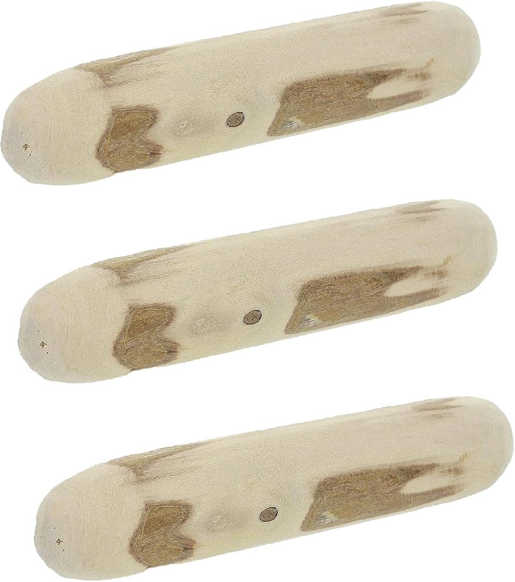 Honden kauwspeelgoed - Natuurlijk hout - Tandverzorging - 3 stuks - 10 cm - Bruin