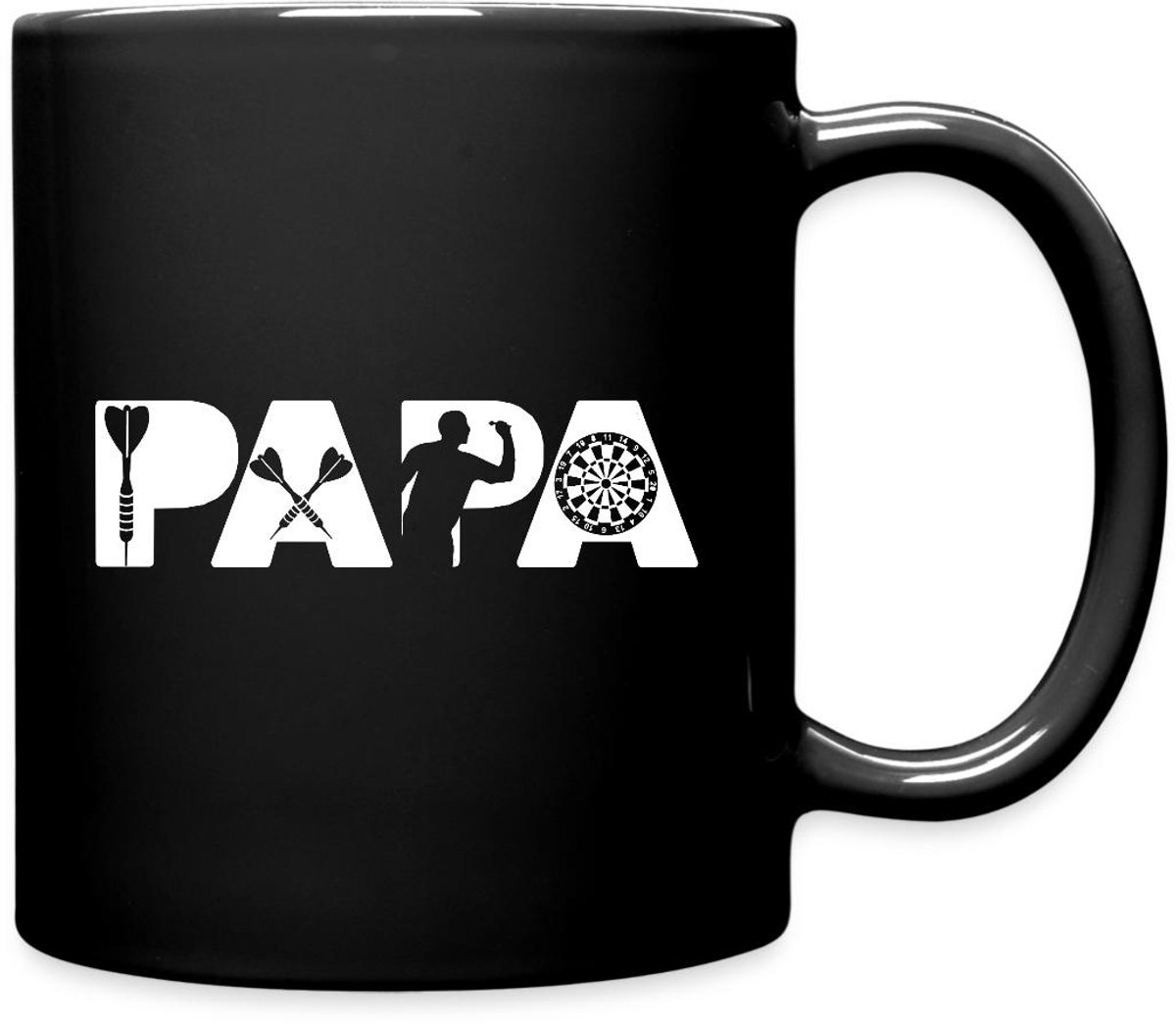 Darts Papa Dartspeler Dart Silhouet Mok Uni