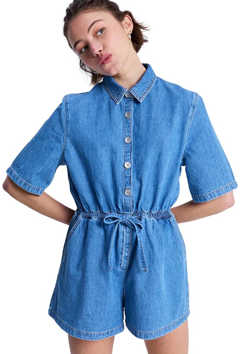 Roxy Real Tomorrow Korte Mouw Romper XS Vrouw Surf Wash