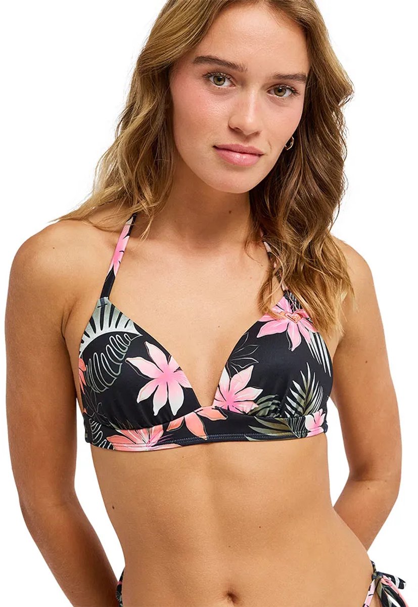 Roxy Paradise Fleur Molded Fixed Triangle Bikinitop XL Vrouw Antraciet