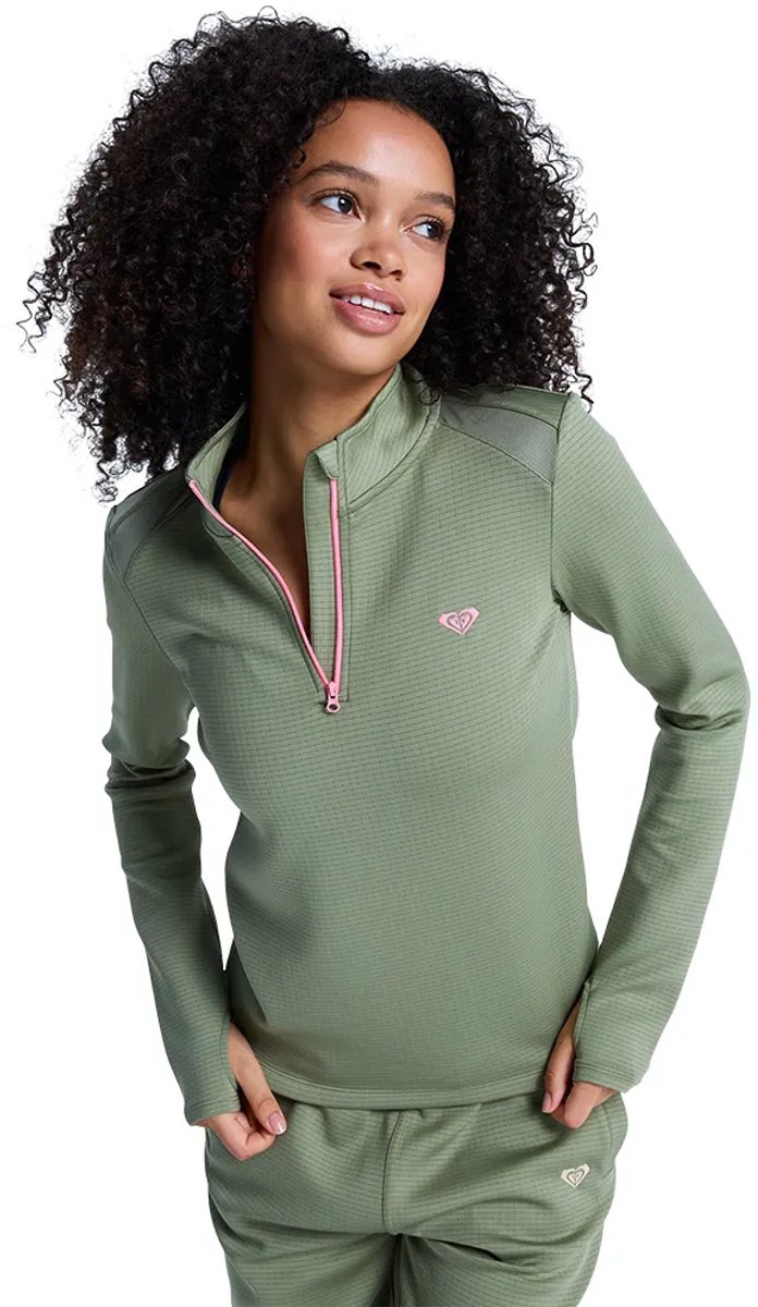 Roxy Boundless Spirit Sweatshirt Met Halve Rits M Vrouw Groen