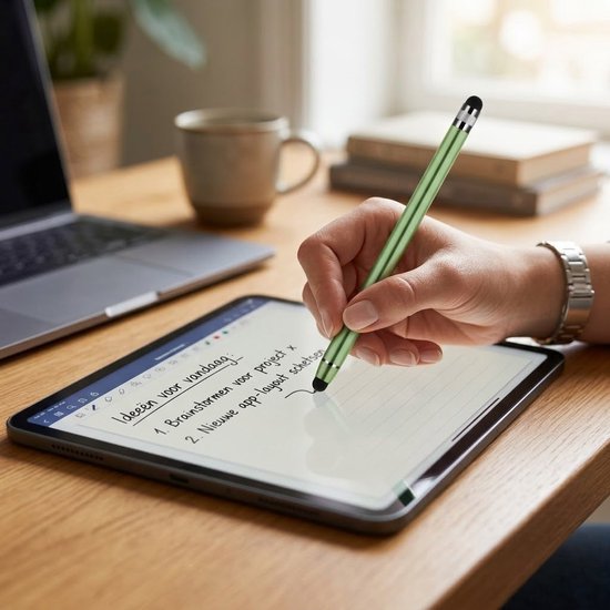 Rood blauw groen zwart zilver touchscreen pen stylus pen set 5 stuks dames heren met dubbele siliconen tip en extra vervangbare punten voor smartphone en tablet van Merkloos — afbeelding 2