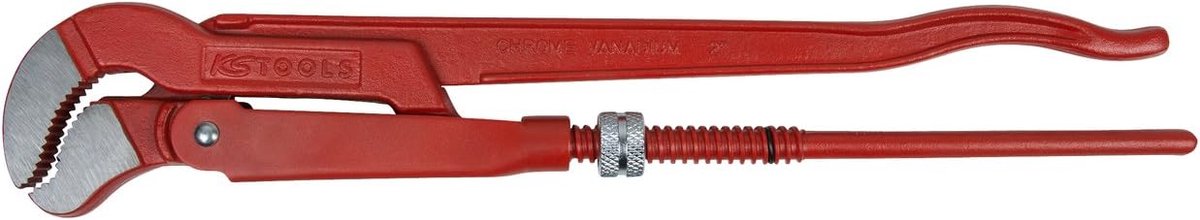 Hoekpijptang - Pijptang tang - Leidingen vastzetten - 45 graden bek - 2 inch - Rood