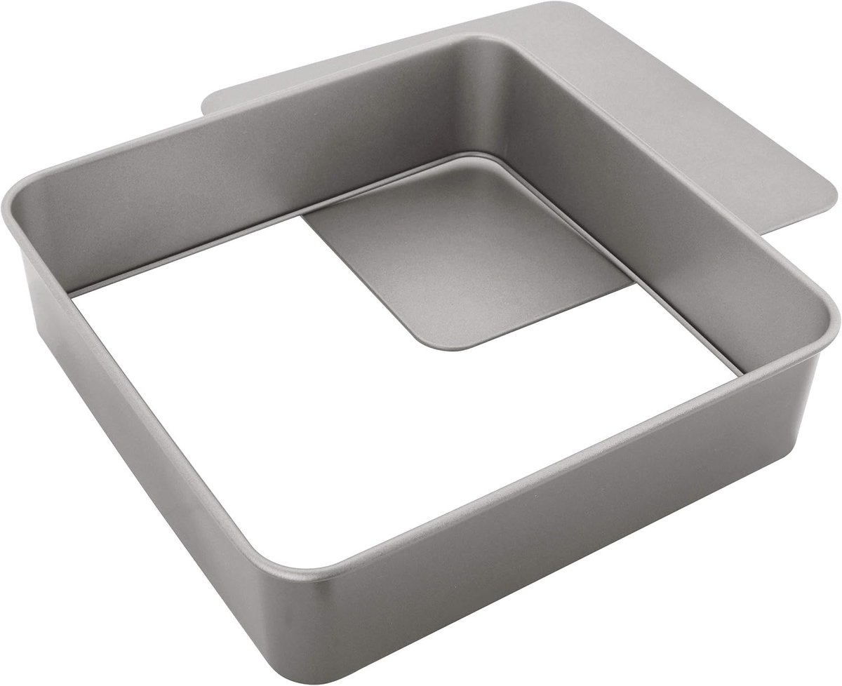 Vierkant Sandwichblik - Losse Basis - Bakken en Bewaren - Vaatwasmachinebestendig - 30x30x8 cm - Grijs