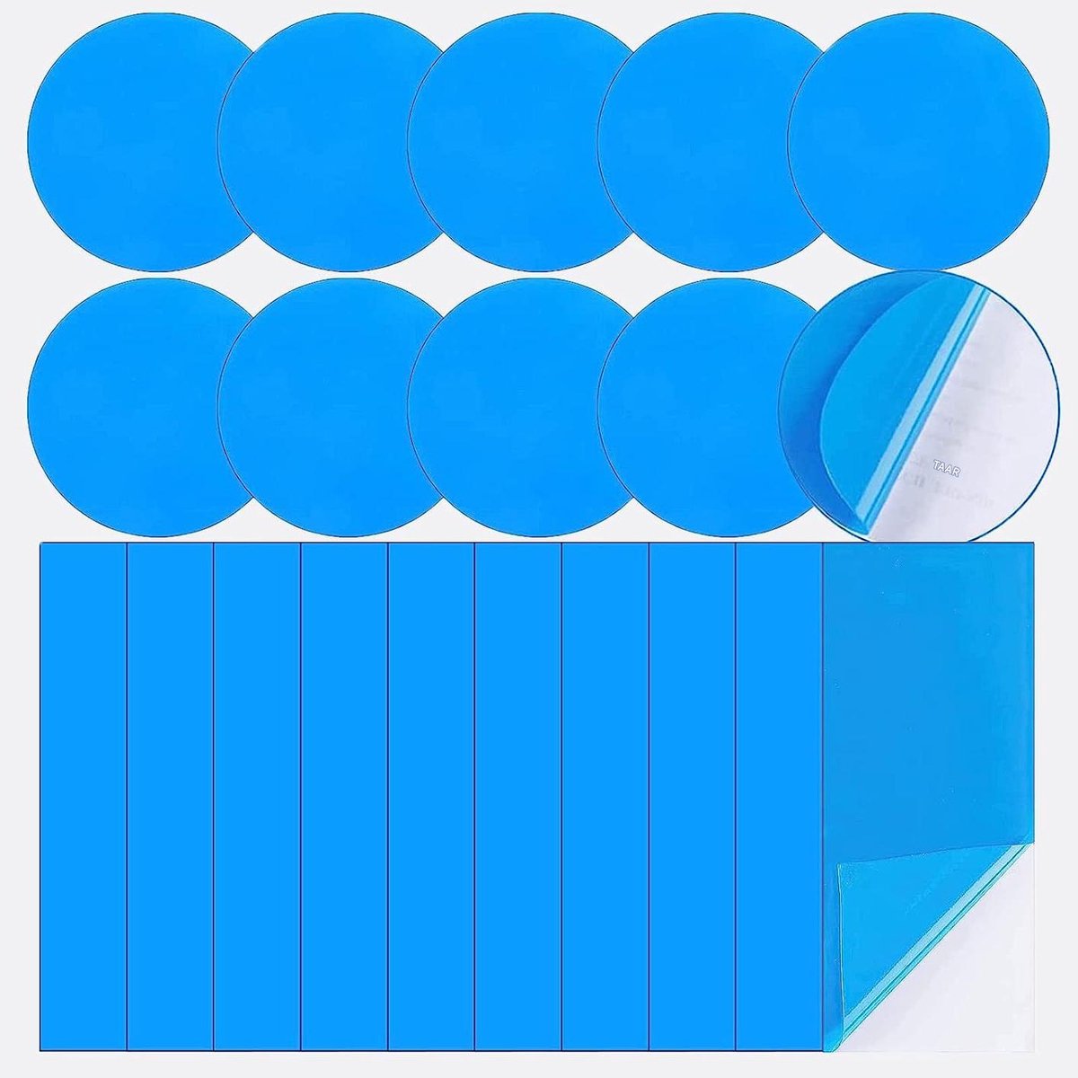 TuseRxln Zwembadplakkers - PVC - Zelfklevend Reparatiepakket voor Opblaasbare Producten - 10 Stuks - Blauw