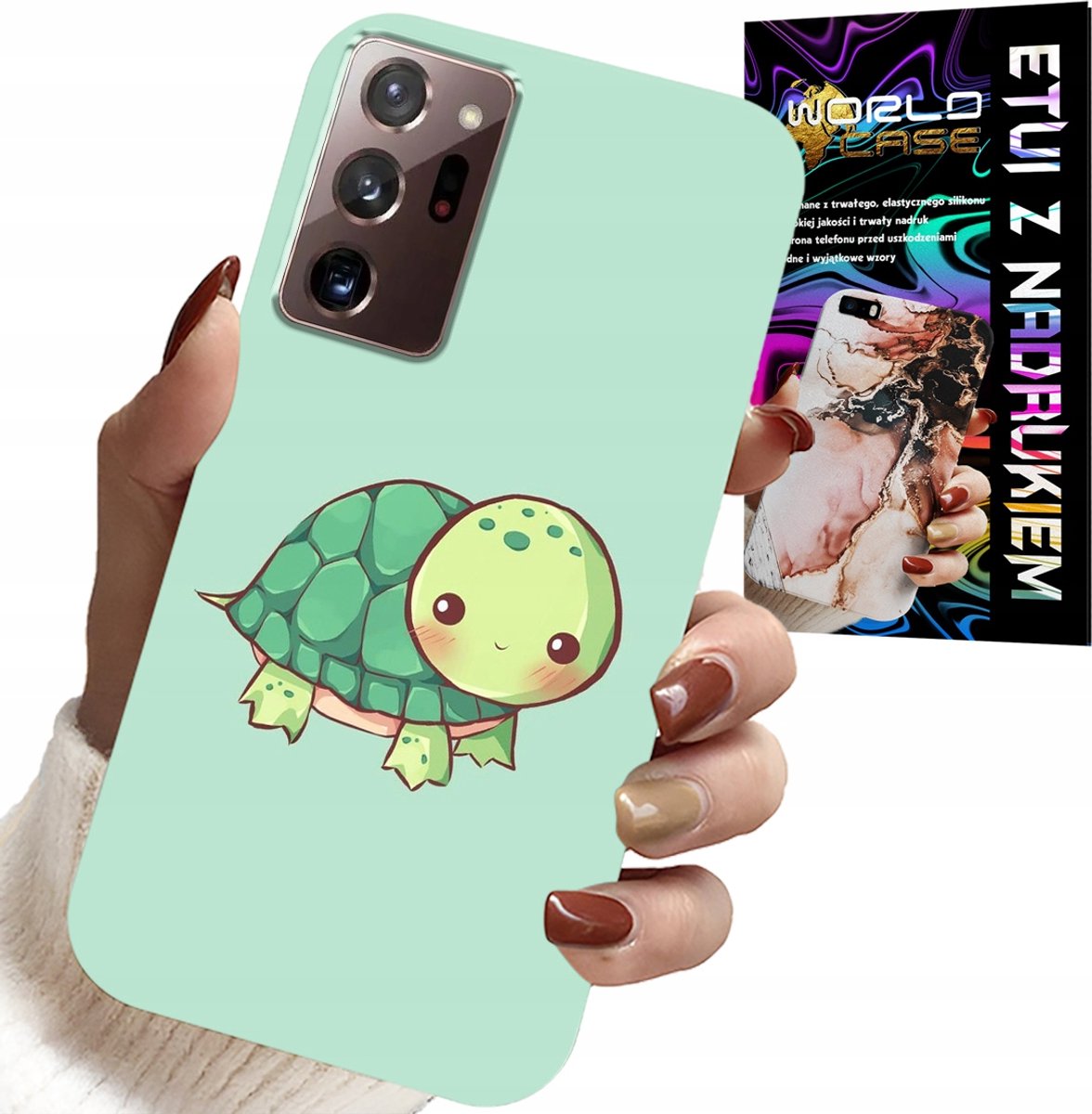 HOESJE VOOR SAMSUNG NOTE 20 ULTRA - LEUKE SCHILDPADDENPATRONEN VOOR KINDEREN + FILM