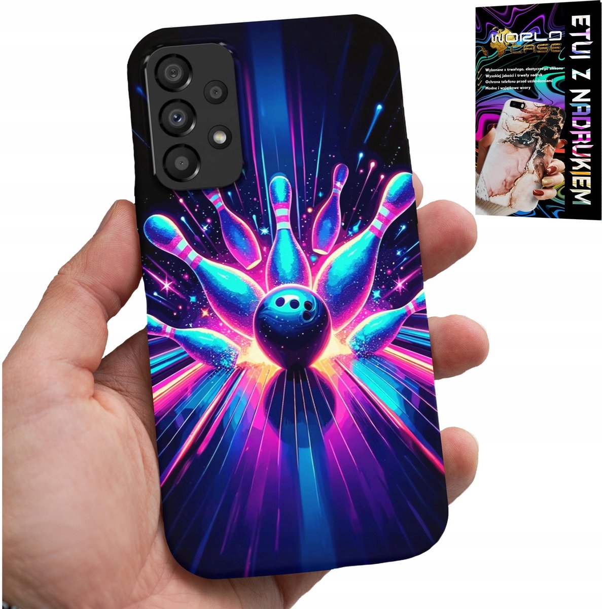 HOESJE VOOR SAMSUNG A52 / A52S - BOWLING STRIKE COVER, ACHTERKANT