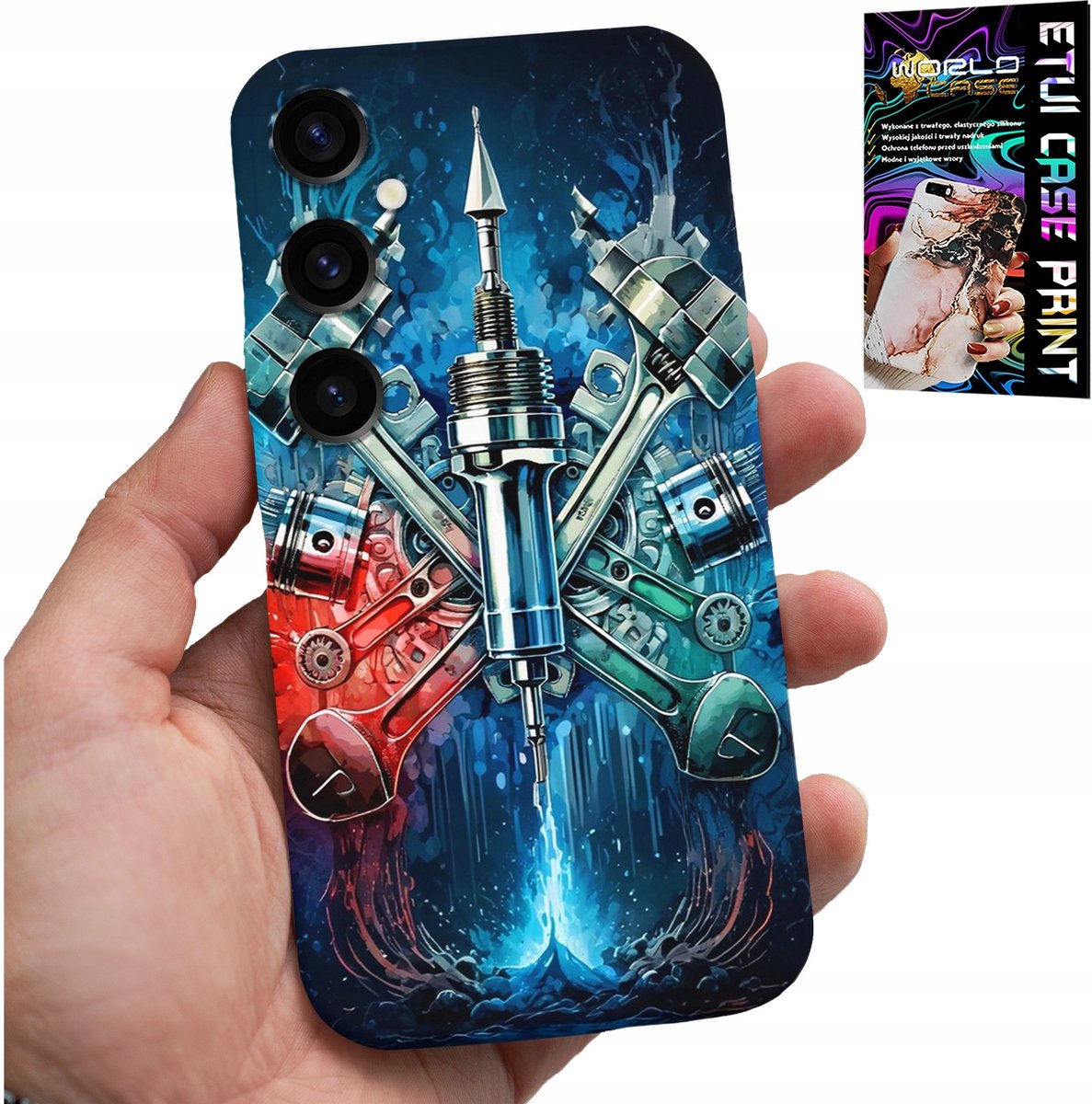 HOESJE VOOR SAMSUNG GALAXY S23 FE - AFDEKKING VOOR MOTORONDERDELEN + GLAS