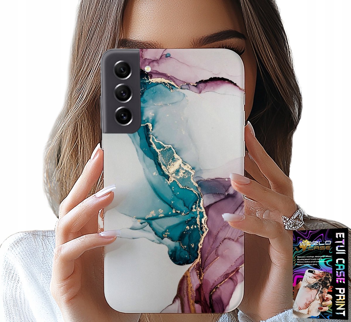 HOESJE VOOR SAMSUNG GALAXY S21 FE - ELEGANT MARMERMODIEUS VROUWELIJK HOESJE