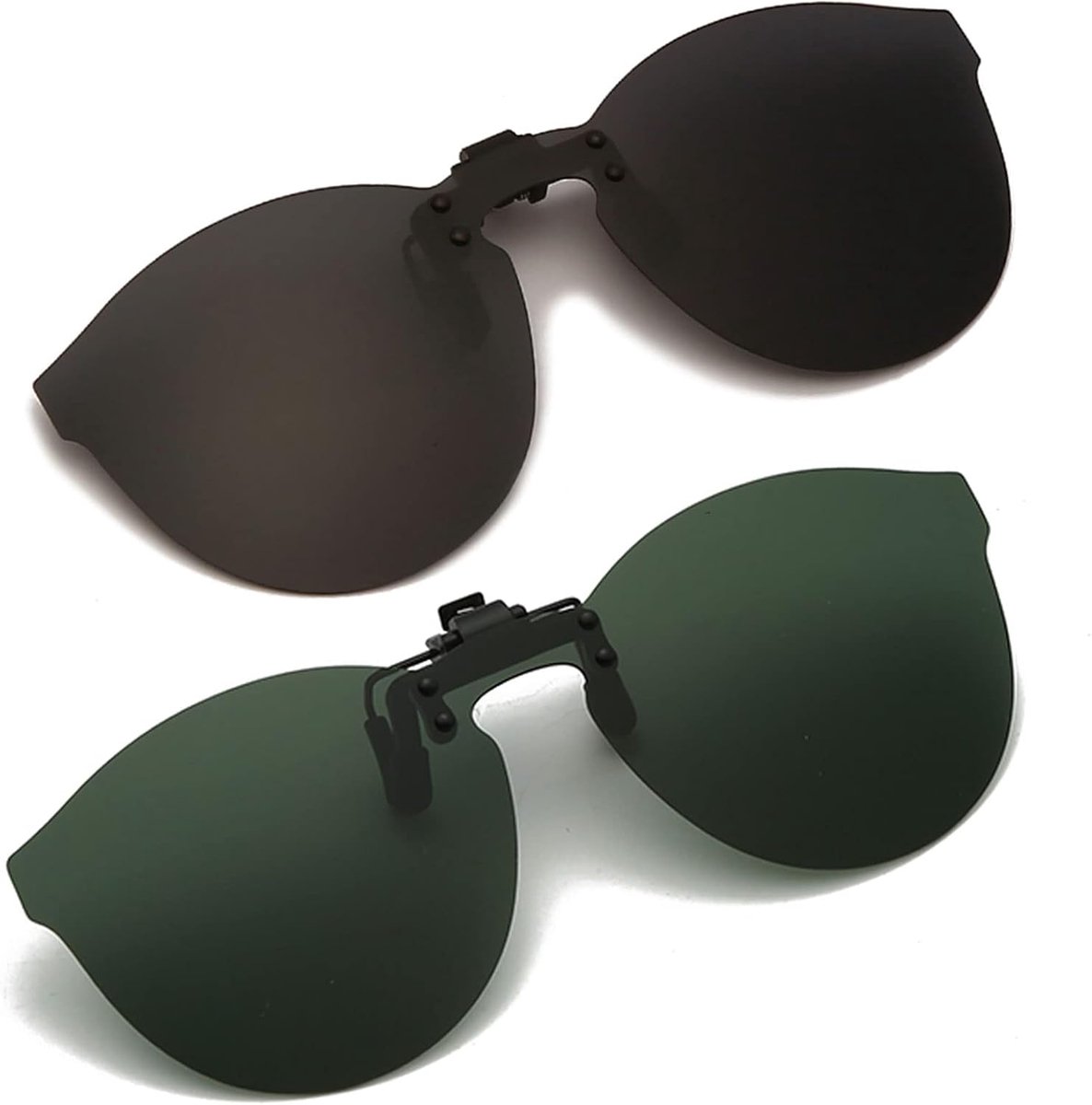 Gepolariseerde Zonnebril - Clip-on Bril - Veilig Autorijden - UV400 Bescherming - 66mm Lensbreedte - Frameloos Grijs