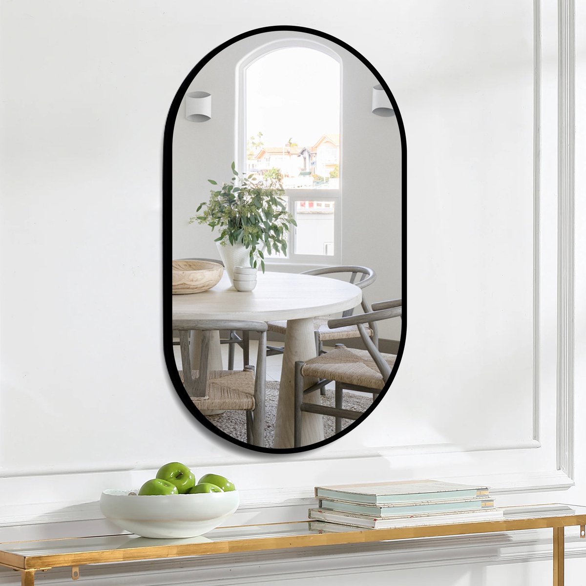 MODFU Badkamerspiegel - Horizontaal Of Verticaal Op Te Hangen - Veiligheidsglas - Glas En Metaal - Zilver - 50 X 80 Cm