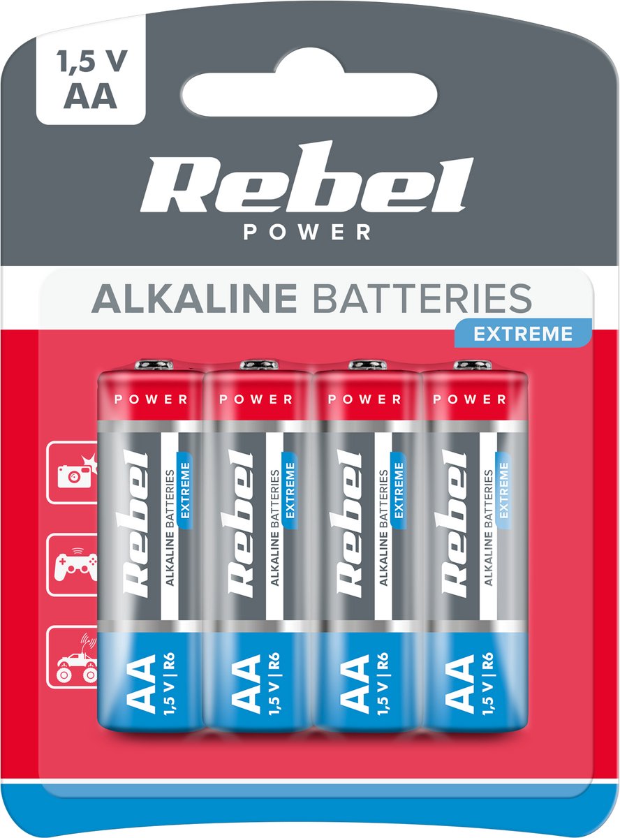 Rebel Extreme - Alkaline Batterijen - AA - 1,5V - 4 stuks
