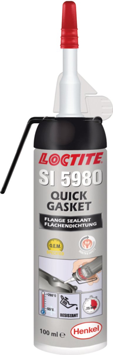 Loctite - SI 5980 - Vloeibare Pakking - 100ml - Zwart - Oliebestendig & Flexibel