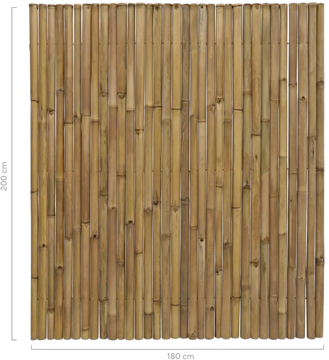 Masters of Bamboo® Bamboemat Deluxe - 180 x 200 cm - Naturel - Bamboe schutting op rol - Bamboe mat