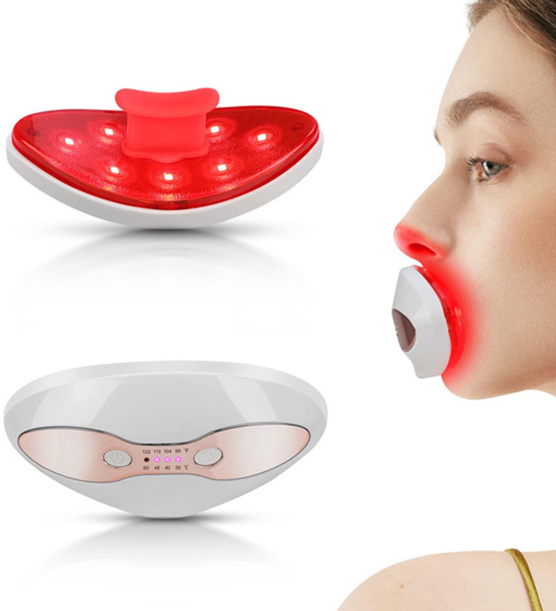 Lippenverzorgingsapparaat - LED Lippenverzorger - Verwarmde Lippenverzorger - Infrarood Licht - Volle Lippen Look - 600 mAh - Wit