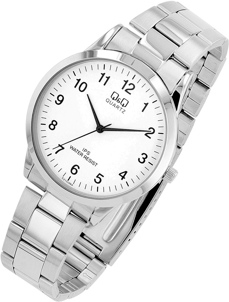 Q&Q Herenhorloge roestvrij staal zilverkleurig, 3 ATM