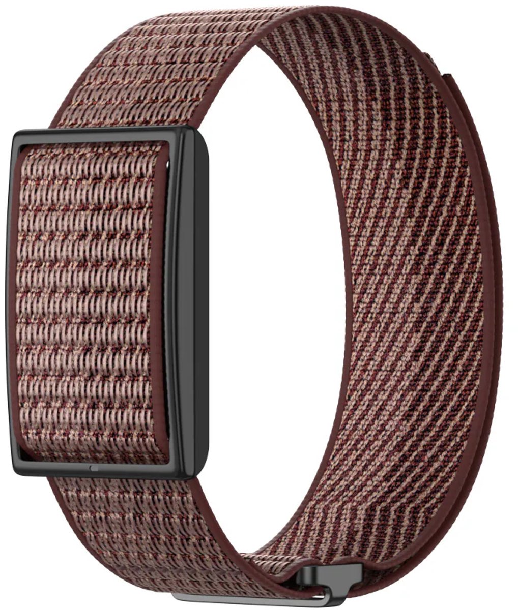 Strap-it Nylon bandje geschikt voor Polar Loop (Wijnrood)