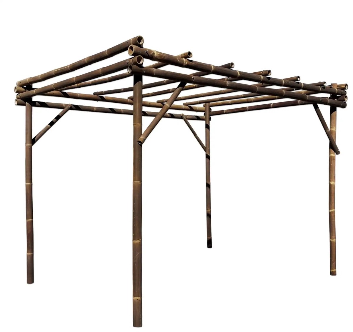 Masters of Bamboo® Bamboe Pergola Java - 1 x 2 m - Zwart - Bamboe overkapping