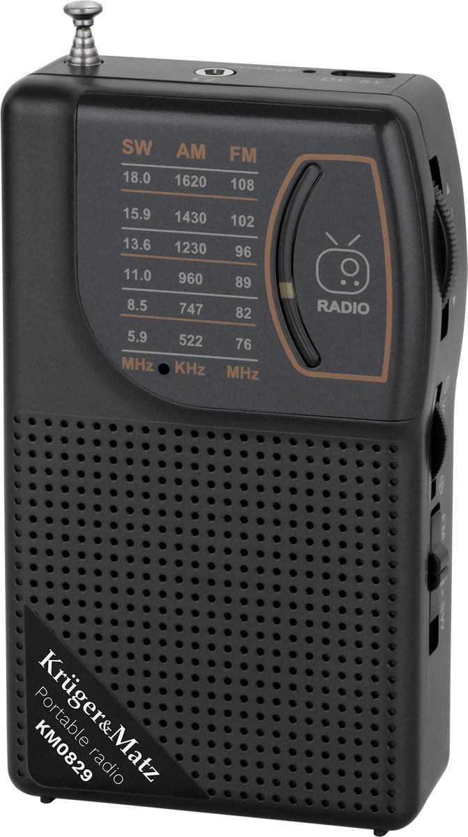 Krüger&Matz KM 829 - Draagbare Radio - AM/FM - Telescoopantenne - Accu