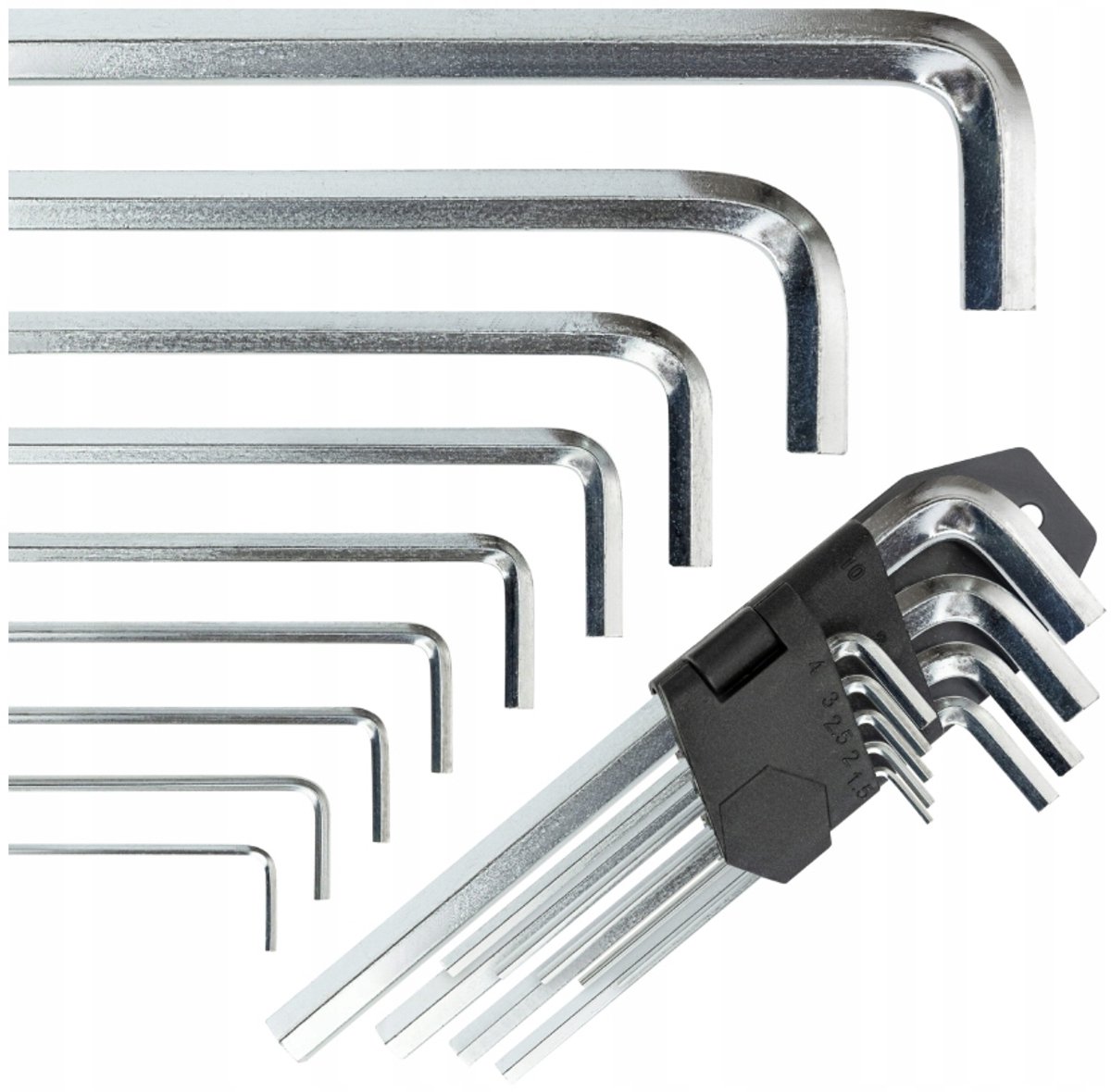 VERGIONIC - Inbussleutelset - L-Vorm - 1.5-10 mm - Chroom-Vanadiumstaal - 9-delig