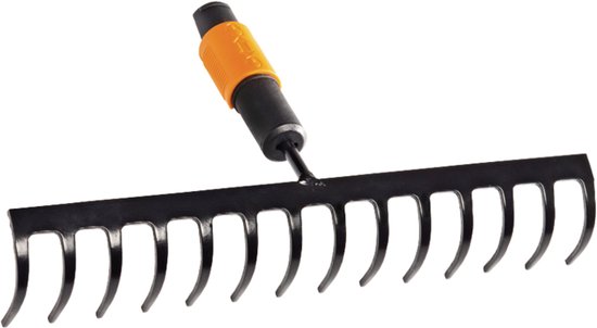 Fiskars Quikfit™ hark - Tuinhark - Opzetstuk - 14-tanden van Carbonstaal - 20,5 cm