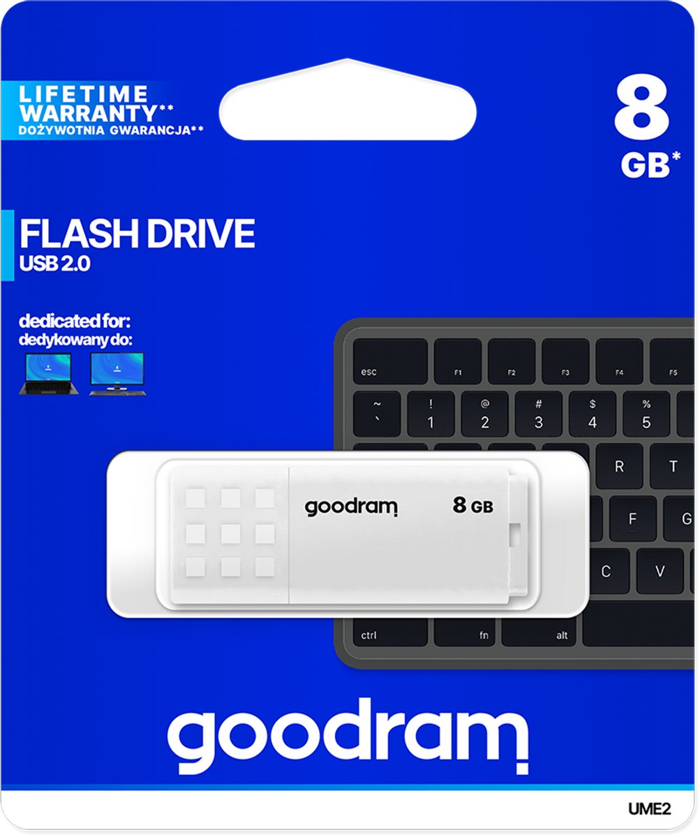 Goodram UME2 USB flash drive 8 GB USB Type-A 2.0 Wit