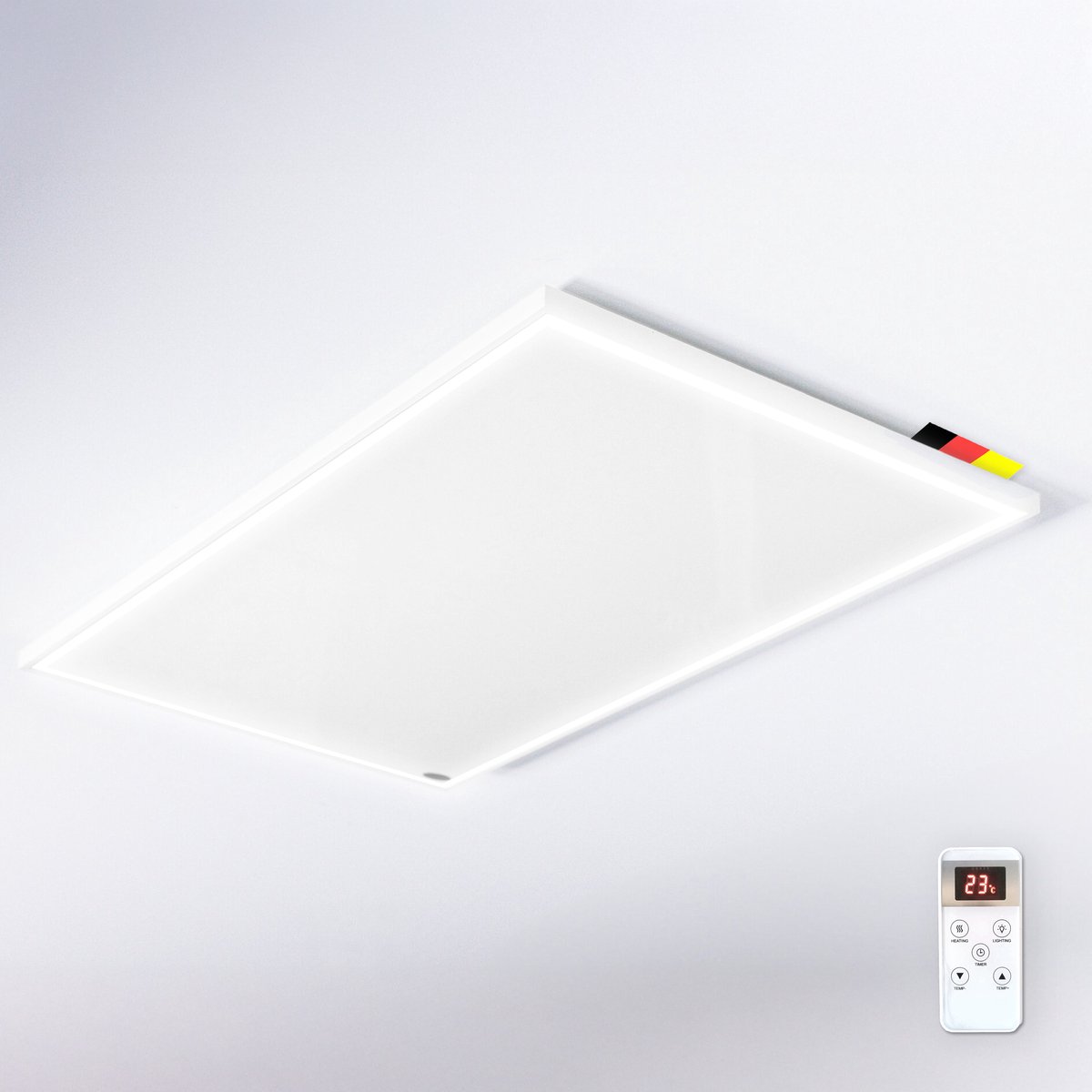 Infraroodverwarming met LED-verlichting, afstandsbediening en plafondmontage - IP44, 800W