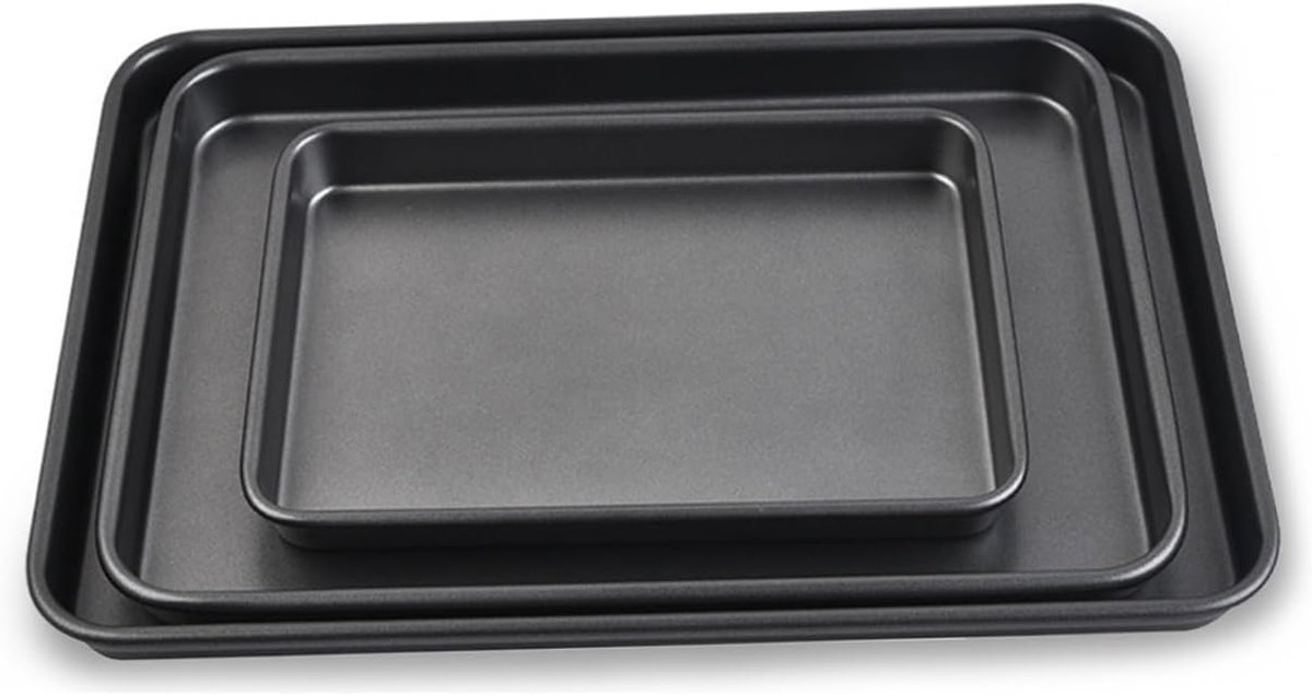 Bakplaat - Bakvorm - Oven Gebruik - Koolstofstaal Materiaal - 42x33x2.7cm - Zwart