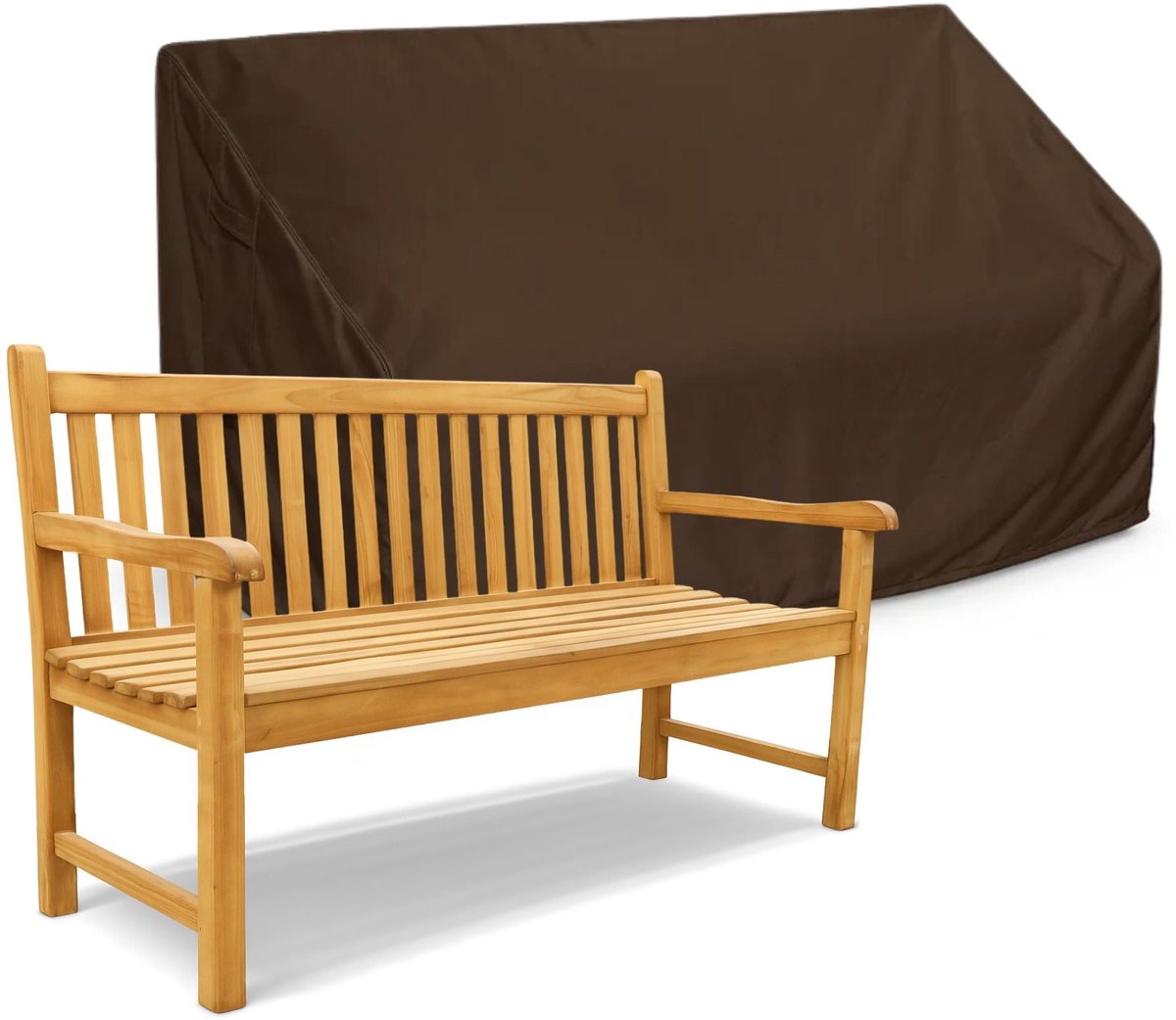 Tuinbankhoes recht 600D Luxe Donker Bruin - 200 x 75 x 95/65