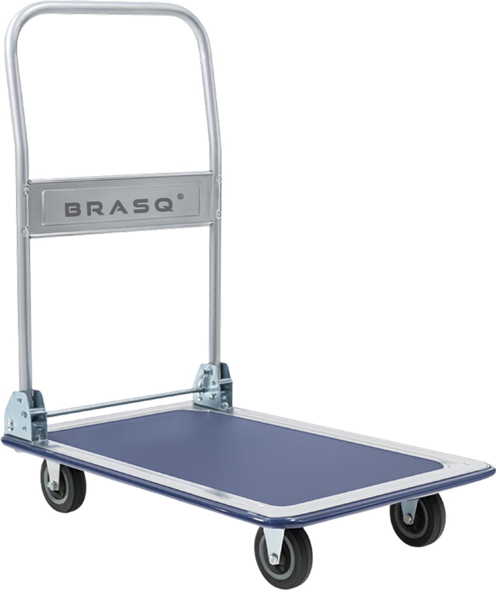 BRASQ Plateauwagen Inklapbaar - Draagvermogen 300 KG - Transportkar - Transportwagen - Magazijnwagen - Platformwagen