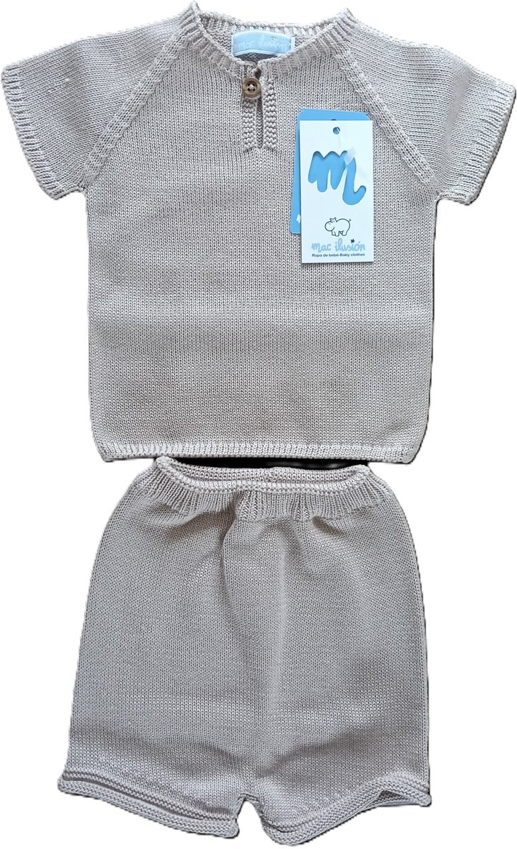 Mac Ilusion zomer pakje | kort broekje met shirtje | 0023 | safari/ zand | maat 56 | 1 maand