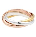 Dri COLORS ring van zilver, goud en roségoud, met inscriptie 'JGJ 925 Ag'.