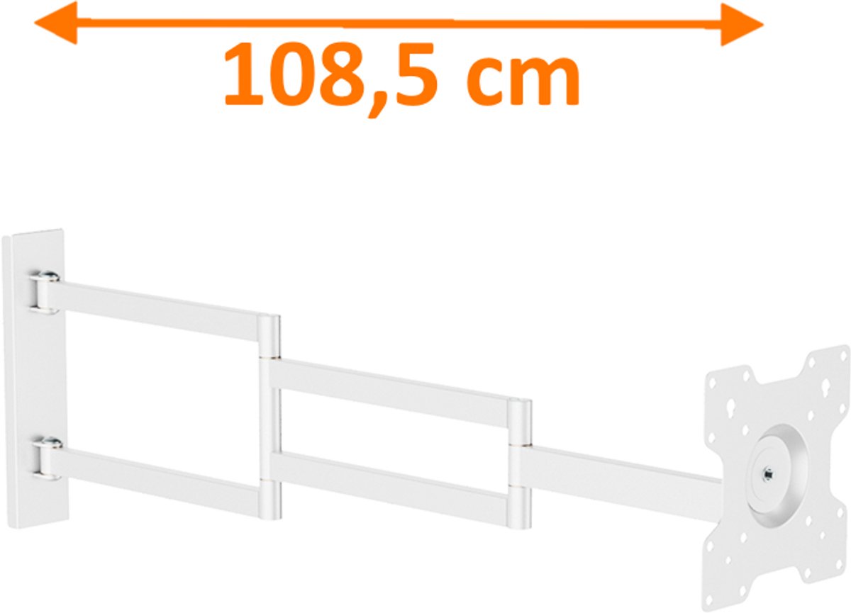 Axis XL 108,5 cm Draai- en Kantelbare TV Beugel Wit