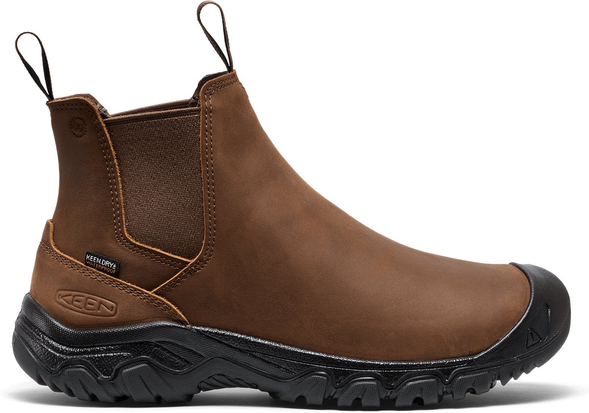 Keen - Anchorage IV Heren Chelsea Boots Leer Dark Earth/Black - Maat 46