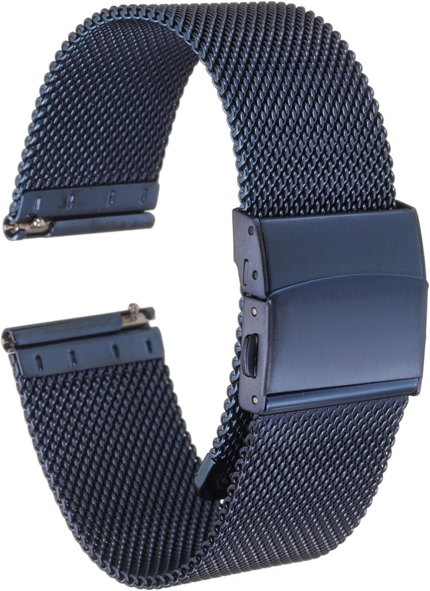 Metalen Horlogeband RVS met Verstelbare Vouwsluiting voor Heren en Dames