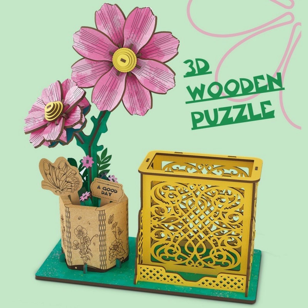 Beehub, 3D Flower, Roze Lelie, BE011931, 8,4x19,4x22,5 cm