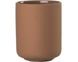 Zone Denmark Ume Tandenborstelbeker - Beker voor Tandenborstels - Tandenborstelhouder - Toilet & Badkamer Accessoires - 10,3 x 8,3 cm - Terracotta