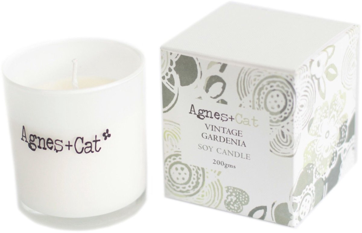 Ancient Wisdom 2 x Soy wax Geurkaars in Glas - Vintage Gardenia - 200ML - 30 Branduren - Veganistisch