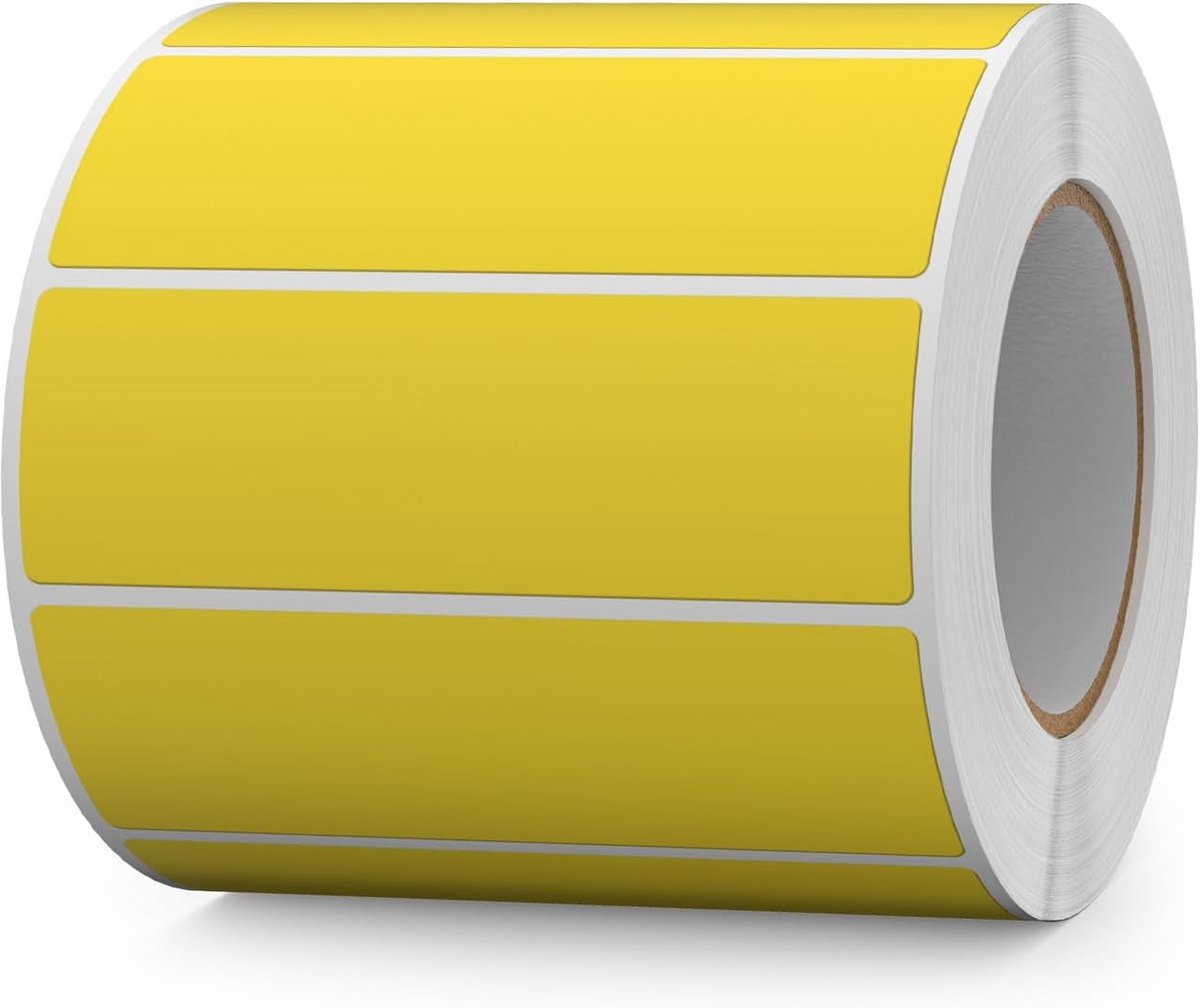 1000 Stuks Gele Rechthoekige Etiketten 76x25mm Kleurcodering Vinyl Stickers