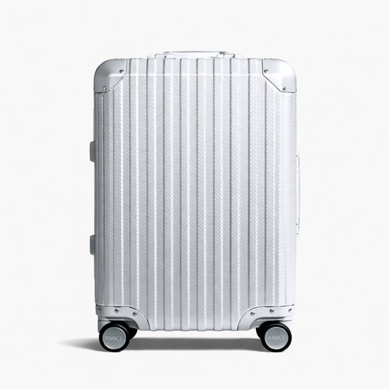 VALISE DE VOYAGE FLORENCE EN ALUMINIUM ARGENTÉE