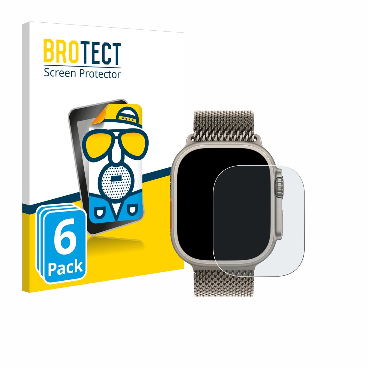 BROTECT - Screenprotector voor Apple Watch Ultra 3 - Folie Beschermfolie matte 6 Stuks
