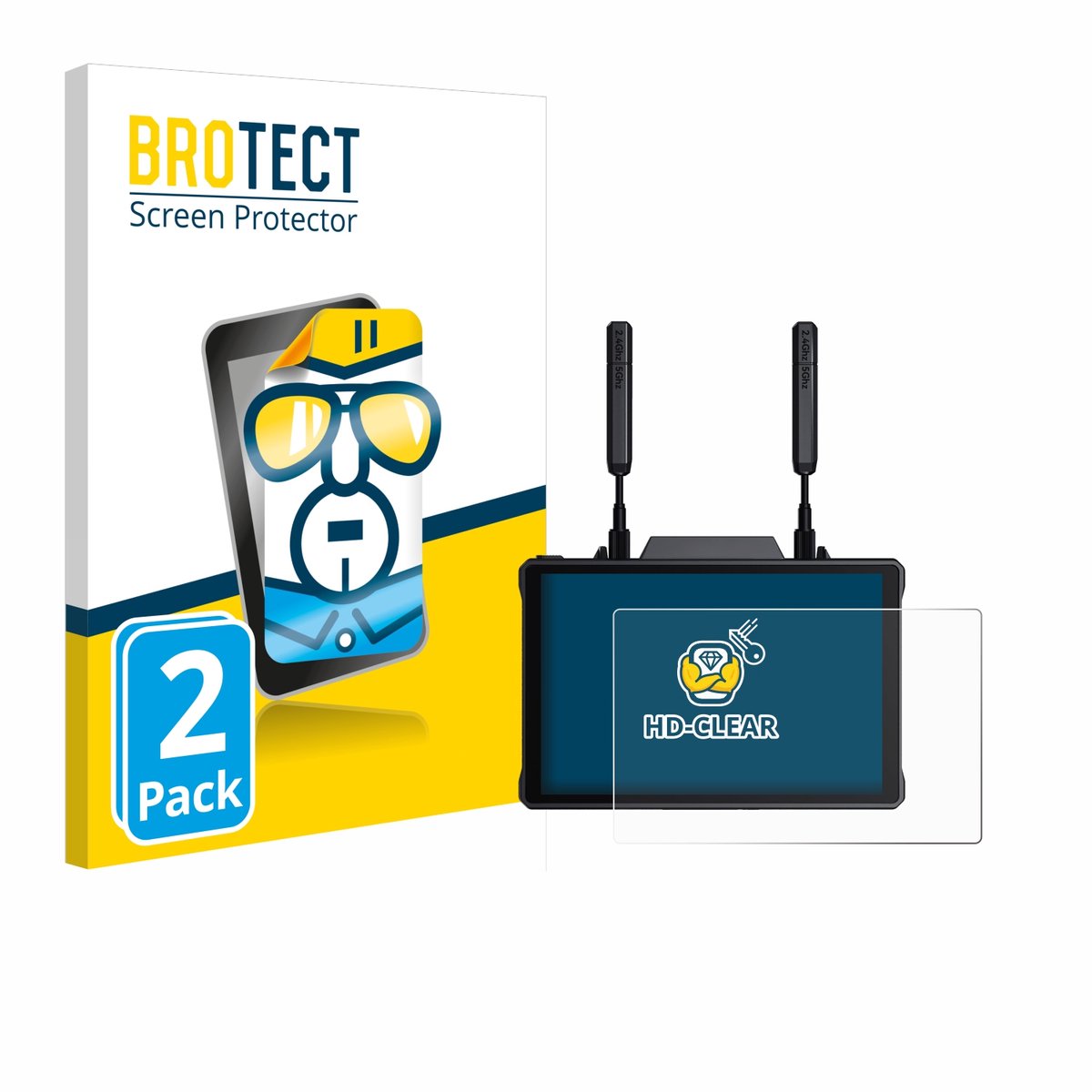 BROTECT - Screenprotector voor Hollyland Pyro 7 - Folie Beschermfolie transparant 2 Stuks