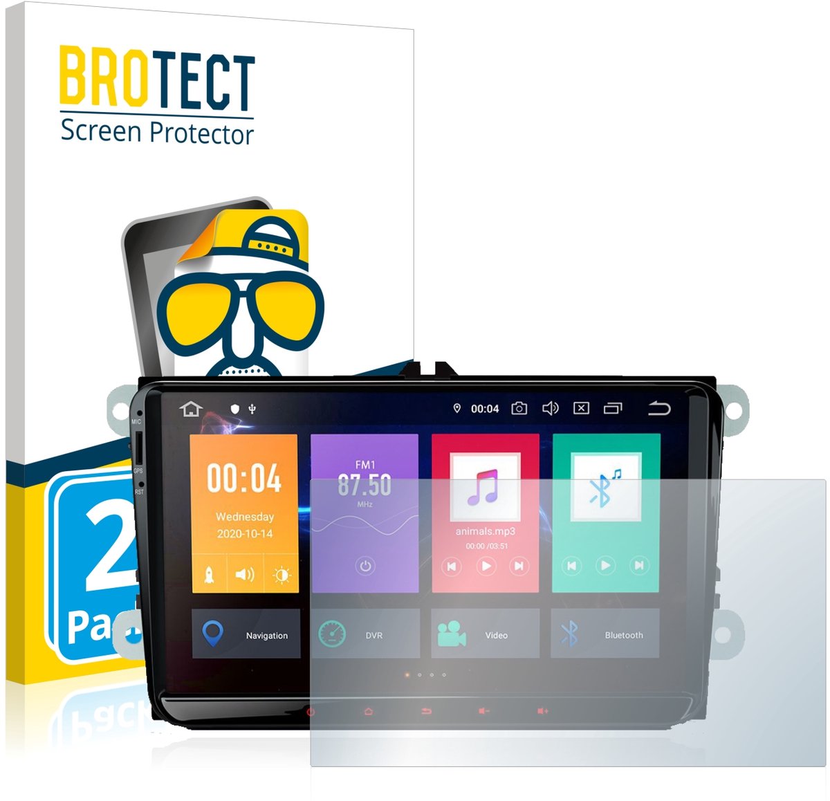 BROTECT - Screenprotector voor Xtrons PBE90MTVL - Folie Beschermfolie matte 2 Stuks